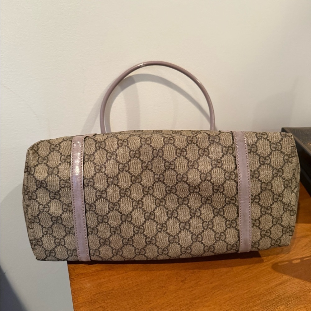 Gucci Monogram Tote Bag with Lilac Trim - Picture 5 of 15